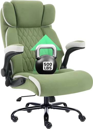 Miniatura 10 de Silla de oficina grande y alta de 500 libras, soporte lumbar ajustable para dolor de espalda, asiento extra ancho, silla de oficina ejecutiva, Negro