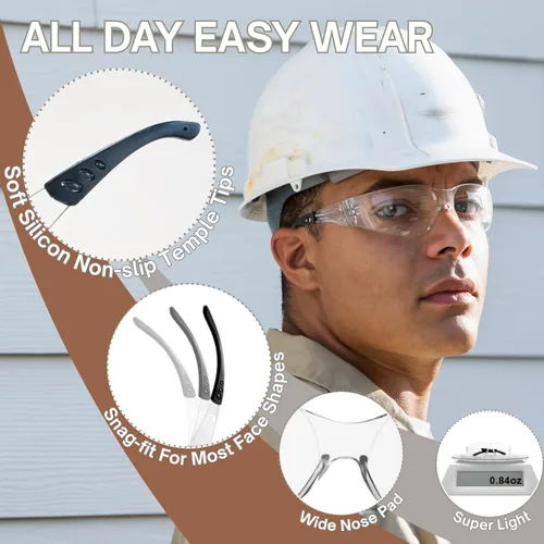 Miniatura 2 de Gafas de seguridad Z87 para hombres y mujeres, paquete de 12 gafas de seguridad con lente resistente a los arañazos y a los impactos, gafas