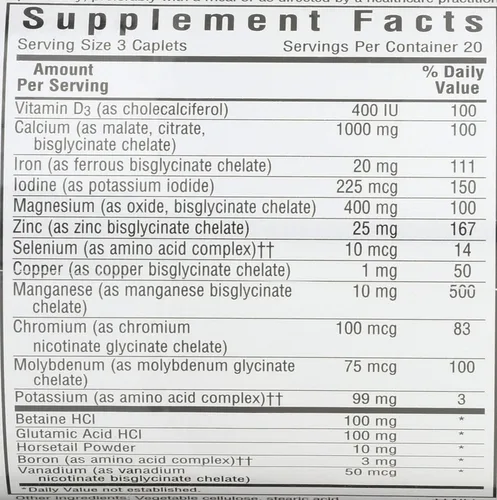 Miniatura 3 de Bluebonnet Nutrition Multiminerales quelados de alta potencia, minerales quelados Albion, sin soja, sin gluten, sin OMG, certificado Kosher, sin
