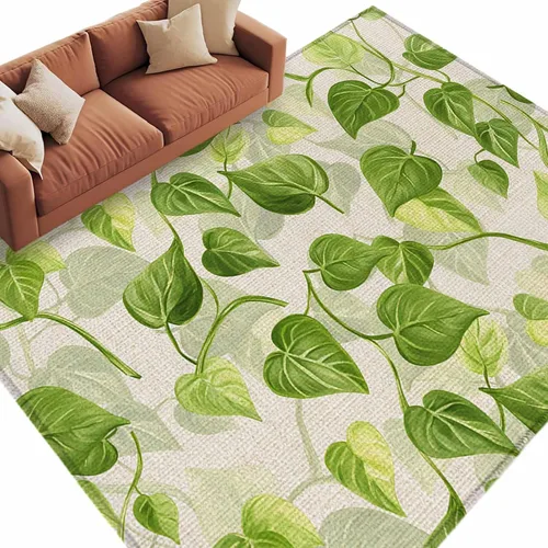 Miniatura 9 de 5x8 Area Rugs for Living Room, Spring Leaves Non-Slip Area Rugs for Living Room Bedroom Entryway, Abstract Retro Color Pastoral Plants Washable