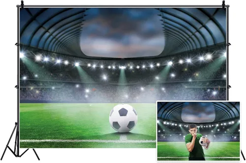 Miniatura 3 de Yeele Fondo de campo de fútbol de 5 x 3 pies, proyector de fondo de competición deportiva para fotografía de recién nacidos, niños, fiesta