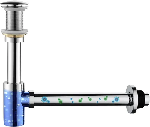 Miniatura 4 de Juego completo de tapones para fregadero de baño, trampa en forma de P, ajustable, 1-1/4, trampa para botellas, de latón macizo, tubo y tapón