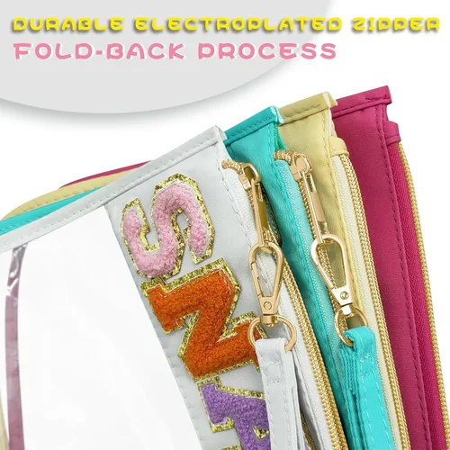 Miniatura 4 de Bolsa de viaje transparente con cremallera de chenilla, bolsa de maquillaje de nailon, bolsa de maquillaje de preparación, bolsa de aseo Bocadillos