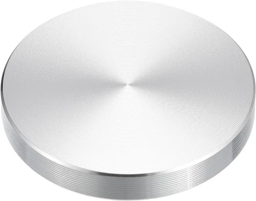 Miniatura 11 de uxcell M6 Rosca 0.787 in de diámetro de forma redonda de aluminio disco hardware 1pcs, aluminio círculo disco vidrio adaptador superior para mesa