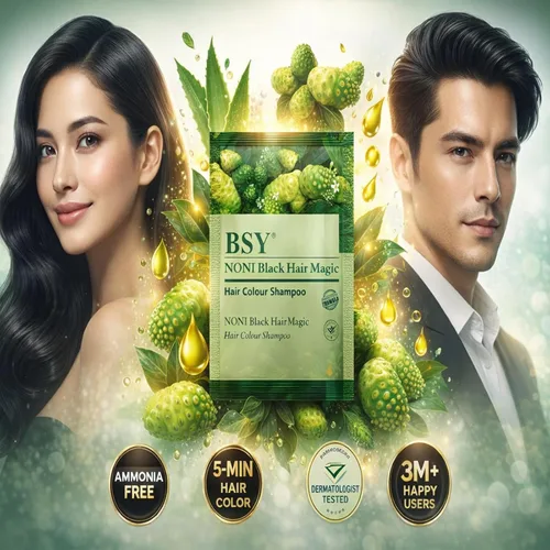 Miniatura 6 de BSY Noni Black Hair Magic Champú para teñir el cabello, 0.4 fl oz - Paquete de 24 sobres