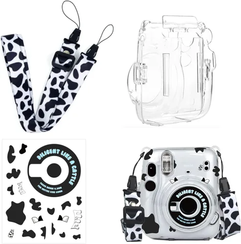 Miniatura 8 de Kit de funda transparente Mini 11 para Fujifilm Instax Mini 11, funda para cámara instantánea con bolsillo para película, calcomanías adhesivas