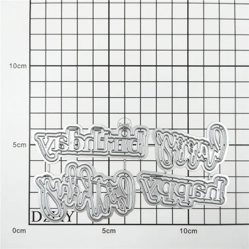 Miniatura 4 de DzIxY Shadow Two Words Happy Birthday - Troqueles de corte de metal para hacer tarjetas, papel de relieve, troquelados, plantillas de máquina para 41