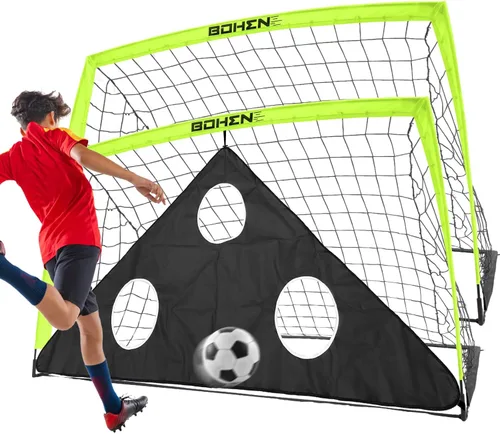 Miniatura 13 de BOHEN 6x4 FT / 9x5 FT Kids Soccer Goals with Carry Bag, Portable Folding Soccer Net for Backyard Training, Indoor/Outdoor Use for Youth and Adult