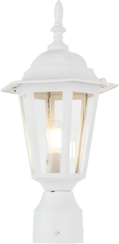 Miniatura 10 de LIT-PaTH Lámpara de poste para exteriores de 16 pulgadas, farol de poste exterior con vidrio transparente, iluminación de poste de aluminio cableado