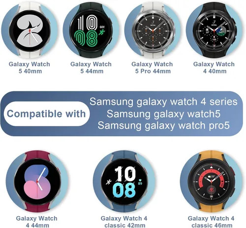 Miniatura 2 de VeveXiao Correa deportiva compatible con Samsung Galaxy Watch 7 FE 6 5 4 Band 1.575 in 1.732 in/Galaxy Watch 5 Pro Band 1.772 pulgadas, correa