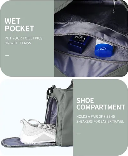 Miniatura 5 de Bolsa de lona de viaje, bolsas de fin de semana para mujeres y hombres, bolsa de transporte durante la noche, bolsa de hospital, bolsa de gimnasio