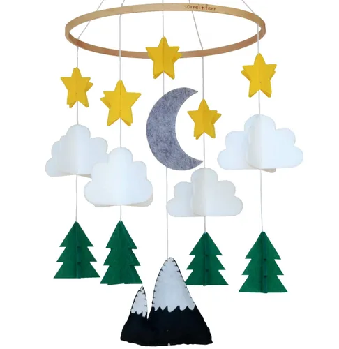 Móvil para cuna de bebé – Móvil colgante de madera para cuna, decoración de guardería para niños y ni��as, regalo perfecto para ducha (noche de Noche