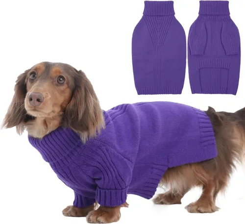 Miniatura 58 de IECOii Suéter extragrande para perro, suéteres térmicos cálidos para perros de raza gigante, ropa de punto, cuello alto de invierno, elástica