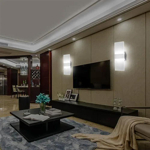 Miniatura 6 de ChangM Lámpara de pared LED moderna de acrílico 12W blanca fría 6000K lámpara de arriba abajo para dormitorio, pasillo, escaleras, baño, iluminación