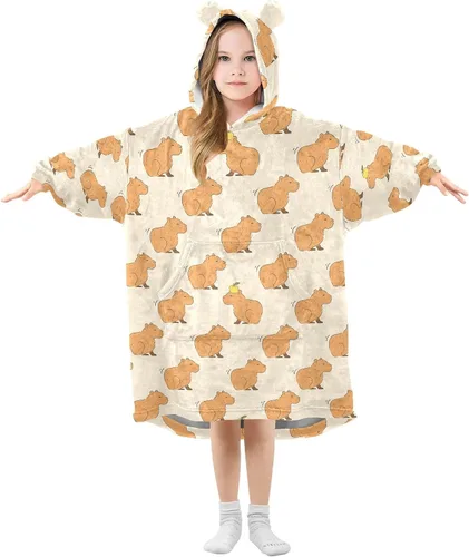 Miniatura 27 de Mantas portátiles para niños, súper suaves, cálidas y acogedoras, sudadera con capucha de gran tamaño, regalos para niños de 3 a 14 años, niñas