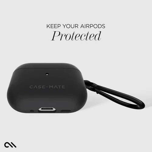 Miniatura 5 de Case-Mate Funda para AirPods Pro 3 con mosquetón negro [compatible con carga inalámbrica] – Funda negra resistente para AirPods Pro 3