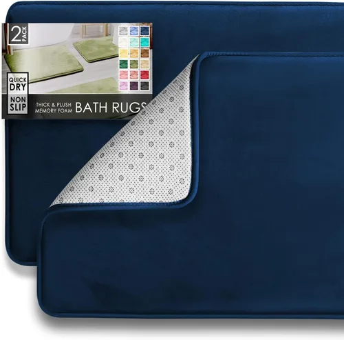 Miniatura 110 de Clara Clark tapete para baño, regadera o tina, de gomaespuma, negro, antiderrapante Azul claro