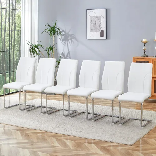 Miniatura 14 de Juego de 2 sillas de comedor negras, modernas sillas de cocina de piel sintética, patas doradas cromadas, fáciles de limpiar, comedor, oficina