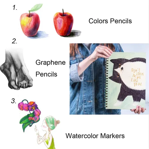 Miniatura 8 de Lemical Cuaderno de bocetos de 9 x 12 pulgadas, 40 hojas encuadernadas en espiral para niños, adultos principiantes, libro de dibujo sin ácidos