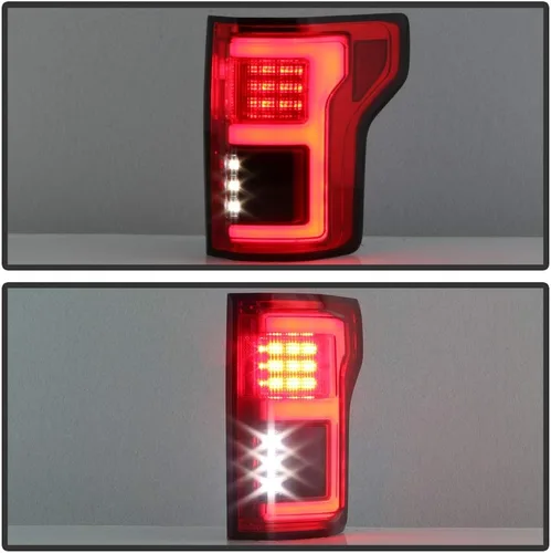 Miniatura 6 de ACANII - Para 2015 2016 2017 Ford F150 camión w/sensor de punto ciego rojo claro completo LED luz tubo luces traseras lámparas de freno