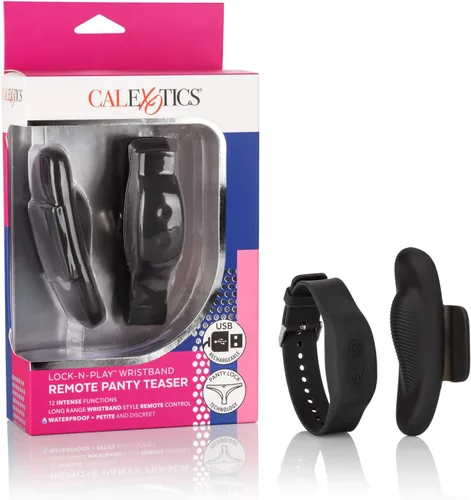 Miniatura 12 de CalExotics Lock-N-Play SE-0077-58-3 - Vibrador de clítoris de silicona resistente al agua con 12 funciones, recargable con vibración parpadeante