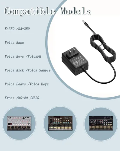 Miniatura 2 de PUIMIT Fuente de alimentación de 9 V para Korg KA350 KA-350 Volca Bass FM Beats Keys Kick Sequencer Analog Rythm Syntheizer Kross 61 88 Teclado