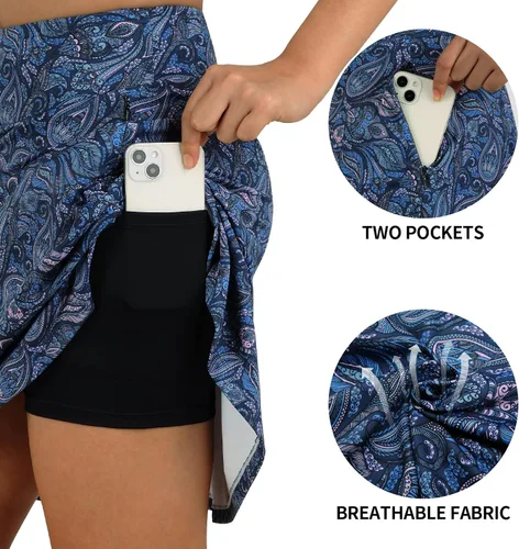 Miniatura 75 de ANIVIVO Faldas pantalón para mujer de 20 pulgadas de longitud a la rodilla, faldas deportivas de pickleball para tenis, golf y pickleball