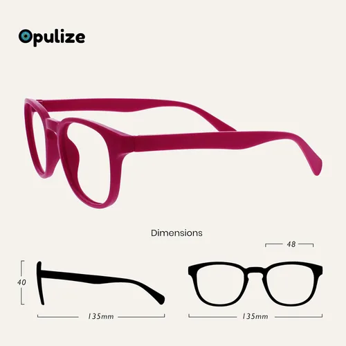 Miniatura 2 de OPULIZE POP Gafas de Lectura para Hombres y Mujeres, Marco Redondo Mate Resistente a Rayones con Bisagras de Resorte, Rosa, Morado +2.50