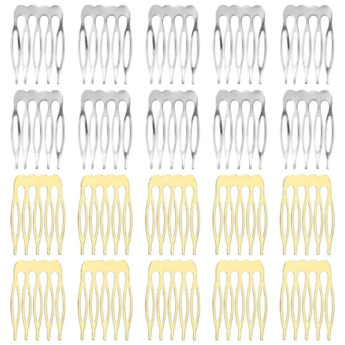 20 peines pequeños de metal para el cabello, 5 dientes, peine lateral francés, peine lateral de pelo pequeño, para manualidades, manualidades,