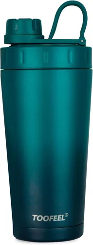 Miniatura 8 de TOOFEEL Botella agitadora de acero inoxidable - Botella agitadora aislada de doble pared de 20 onzas, mantiene frío/calor, para mezclas de proteínas