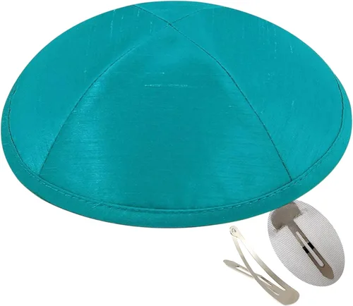 Miniatura 27 de Zion Judaica Deluxe Raw Silk Kippot Paquetes a granel o kipá individual incluye clips gratis