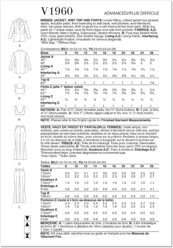 Miniatura 3 de Vogue Misses - Chaqueta holgada sin forro, parte superior de punto y pantalones de piernas anchas, paquete de patrón de costura, código de diseño