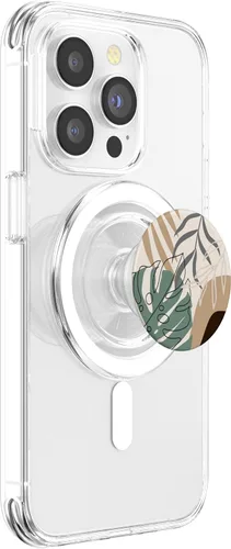 Miniatura 4 de Botánico tropical beige marrón exótico minimalista abstracto PopSockets MagSafe PopGrip para iPhone
