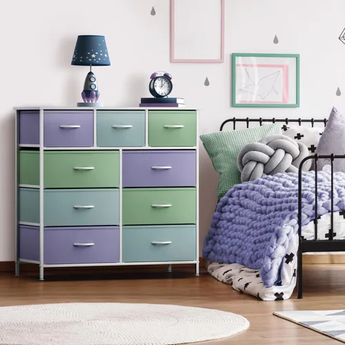 Miniatura 2 de Sorbus - Cómoda para niños con 9 cajones, mueble de almacenamiento en torre para dormitorio, pasillo, armario, organización de oficina, marco