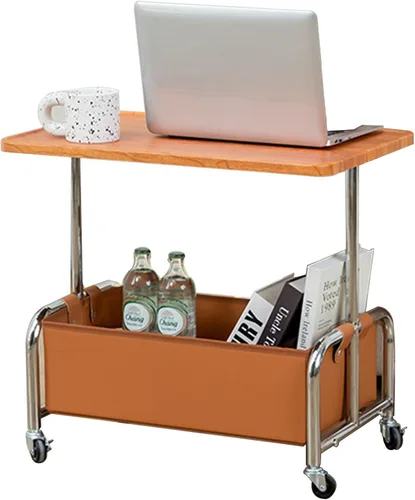 Miniatura 8 de Mesa Auxiliar Sofá Mesa Para Cama Pequeña con Ruedas Mesita Portatil Bandeja Sofá Mesas Auxiliares de Café Multifunción con Espacio