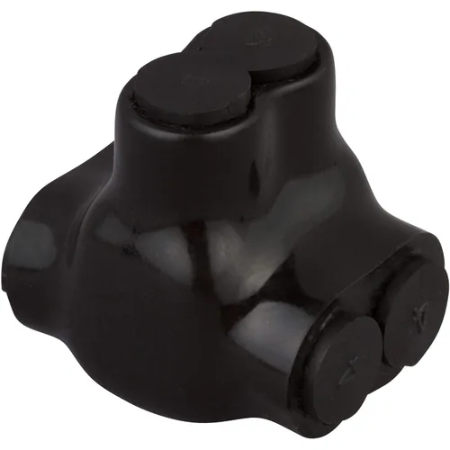 Miniatura 2 de Morris Productos 97118 Negro aislado 2 conductores empalme de doble entrada 2 tornillos 250 - 6 rango de cables, 1 paquete