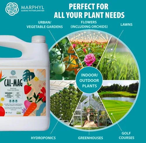 Miniatura 5 de MARPHYL Fertilizante líquido orgánico CALMAG, calcio + magnesio, corrige las deficiencias comunes de las plantas, para jardín, flores, verduras