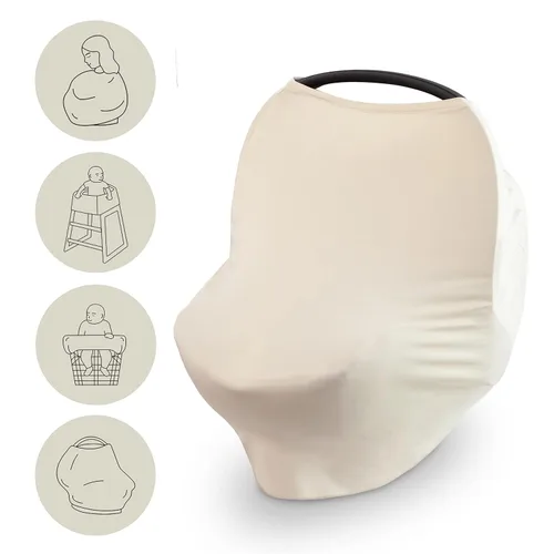 Miniatura 14 de mushie Funda para asiento de automóvil para bebé, transpirable y elástica, funda multiusos para lactancia, lactancia, silla alta, carrito de Dried