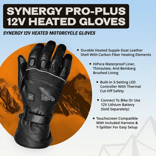 Miniatura 2 de Tourmaster Synergy Pro-Plus - Guantes de motocicleta con calefacción de 12 V
