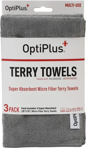 Miniatura 6 de OptiPlus 16" x 16" Toallas de Terry de Microfibra Tratadas con Silvadur 930 Antimicrobial - Azul