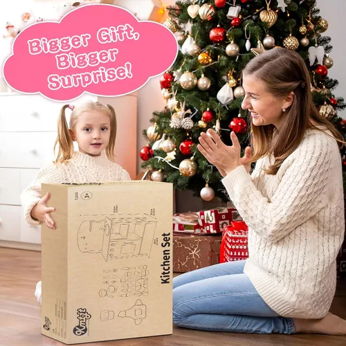 Miniatura 7 de Juego de cocina de madera para niños pequeños de 1 a 3 años, juego de cocina de juguete de simulación, juguetes de cocina con accesorio de juguete