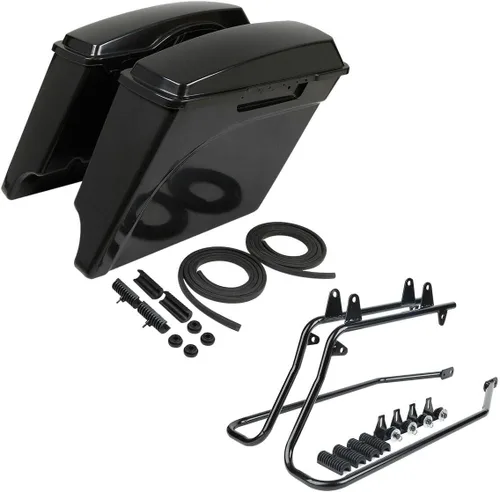 Miniatura 45 de Kit de soporte de conversión para alforjas extendidas de 4" TCMT, compatible con Harley Heritage Softail Fatboy FLSTF Breakout 1984-2017, negro