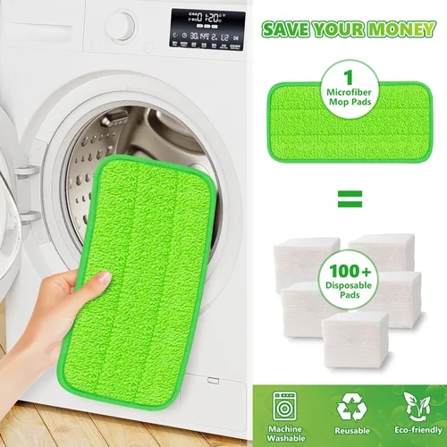 Miniatura 4 de Almohadillas de microfibra compatibles con trapeador Swiffer, almohadillas húmedas, almohadillas secas, almohadillas húmedas reutilizables