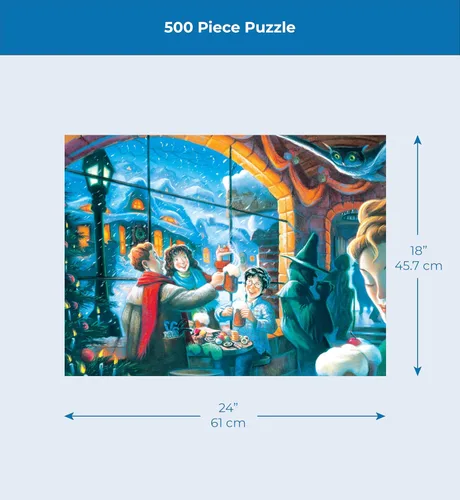 Miniatura 4 de New York Puzzle Company - Harry Potter Three Broomsticks - Rompecabezas de 500 piezas para noches de juego familiares por Mary GrandPré Tres escobas