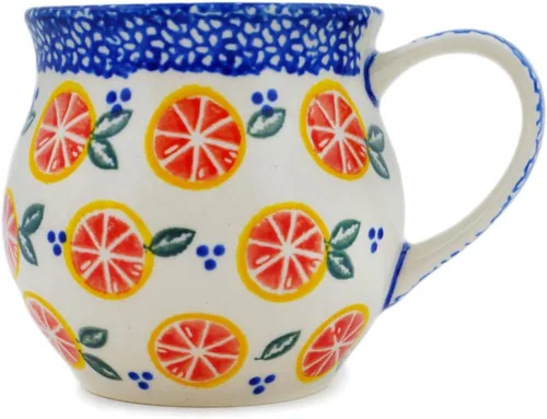 Miniatura 15 de Auténtica taza de burbujas de cerámica polaca de 13 onzas en diseño amarillo hecho a mano en Bolesławiec Polonia por Ceramika Bona + certificado