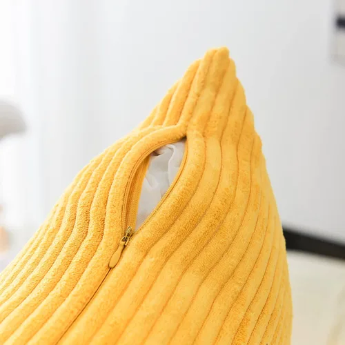 Miniatura 4 de Home Brilliant Funda de cojín decorativo amarillo mostaza 18x18 de pana acanalada suave a rayas decoración de otoño para sofá cama decoración