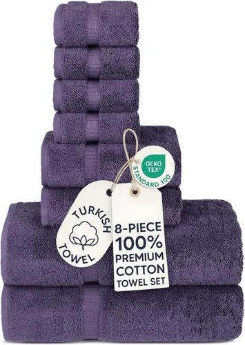 Miniatura 121 de Chakir Turkish Linens - Toallas turcas de 100% algodón, suaves y absorbentes (4 paños, color gris)