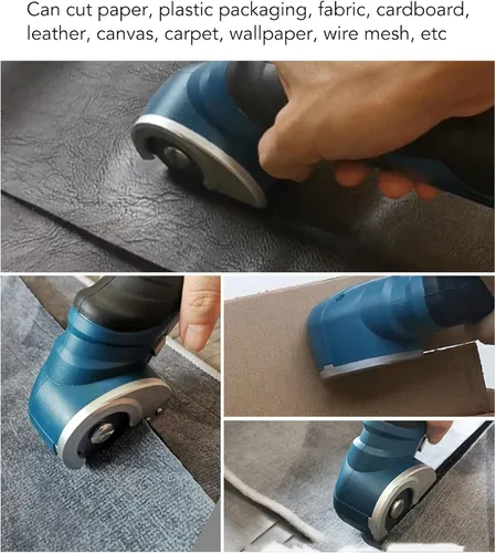Miniatura 3 de Tijeras eléctricas inalámbricas, cortador de cartón giratorio potente, tijeras de tela profesionales resistentes para manualidades, costura, cartón