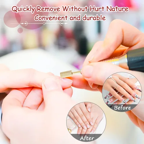 Miniatura 5 de Hestya Juego de 7 brocas de carburo de tungsteno para uñas, lima eléctrica de 3/32 pulgadas, manicura de diamante, pedicura, removedor de cutículas