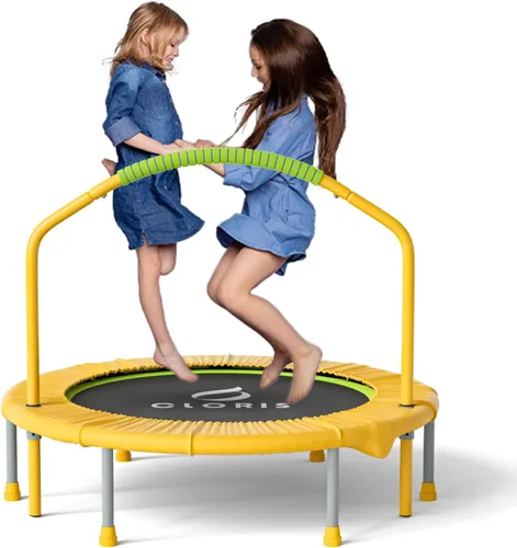 Miniatura 12 de CLORIS 38in/48in Folding Trampoline - Max Load 220lbs / 450lbs Trampoline Rebounder Trampoline with Adjustable Foam Handle, with safty Padded Cover